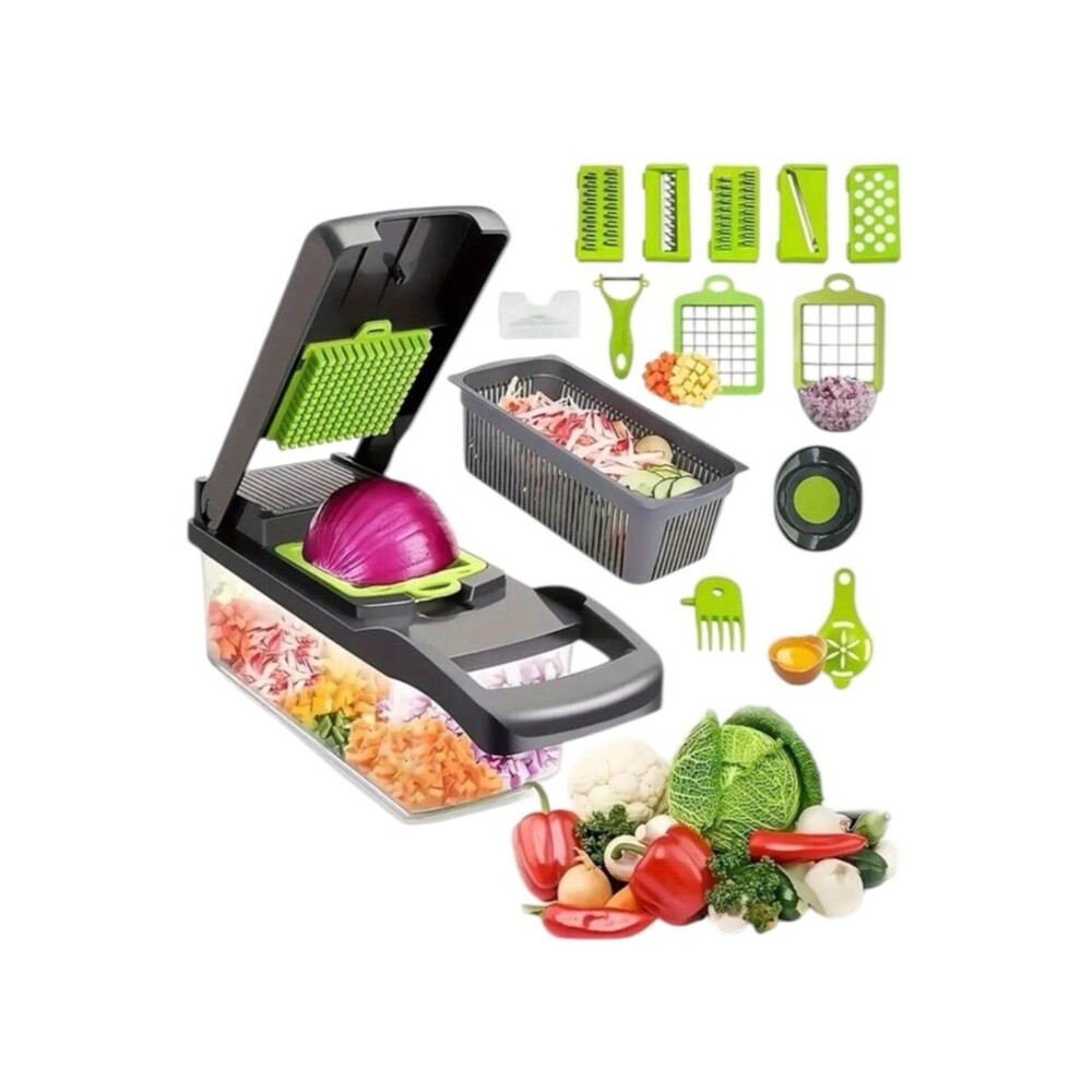 🆕Kitchen Ideas 16 Piece Veggie Slicer Dicer